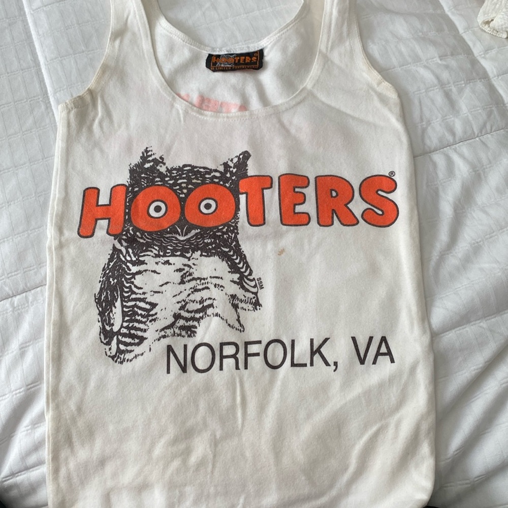 White Hooters Girl Uniform Shirt. XS Norfolk,VA
